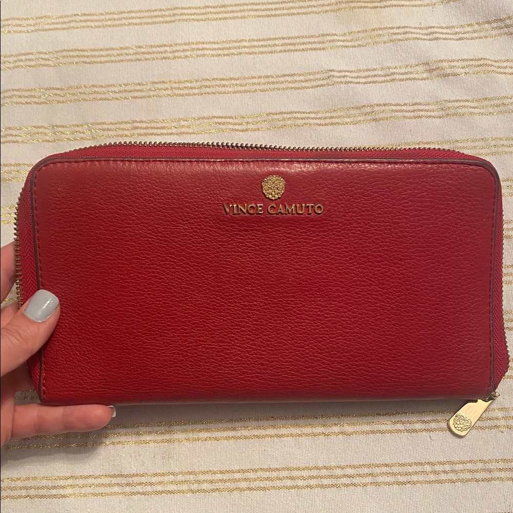 Vince Camuto Cherry Red Zip Wallet